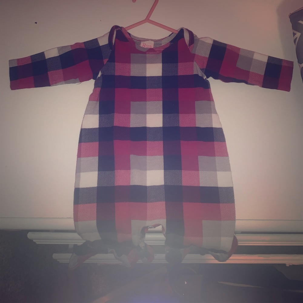 3/6 month buffalo plaid romper